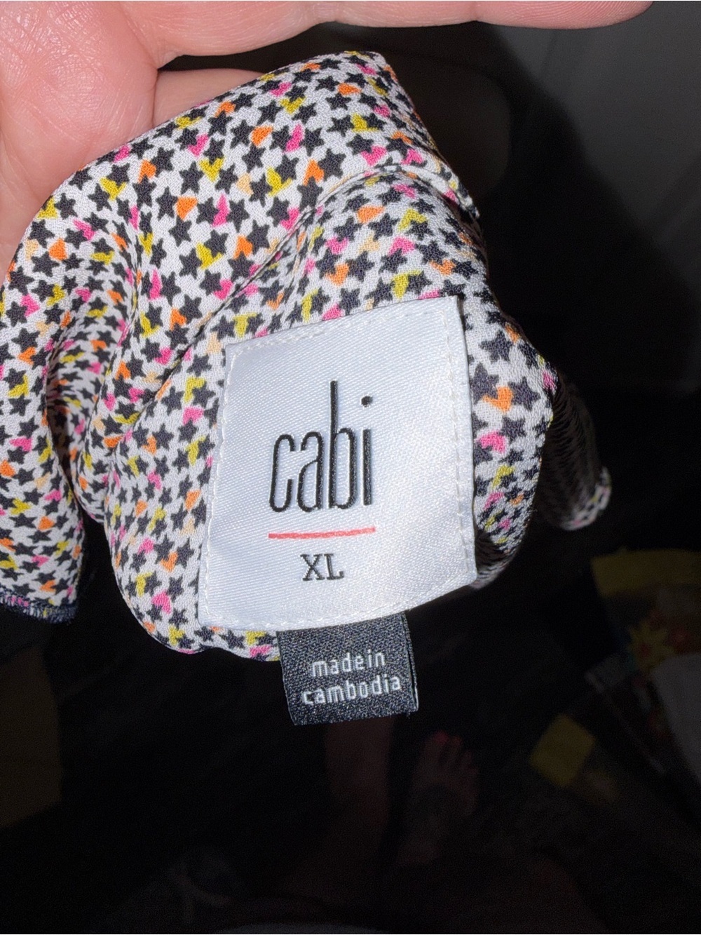 CABI Womens Ruffle V-Neck Sleeveless Top - Beige Multi - Picture 6 of 6